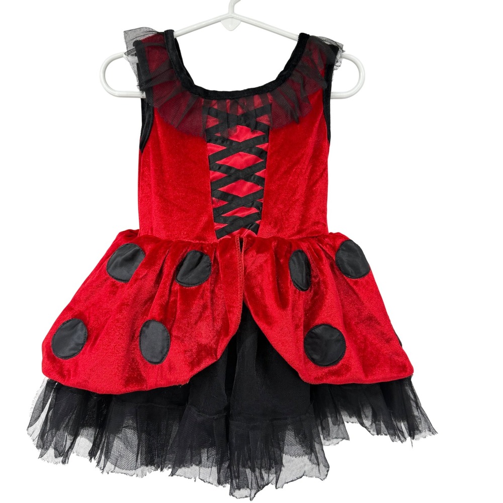 Fairy Dust Toddler Girls Red Black Ladybug Tutu Costume Dress Size 3T